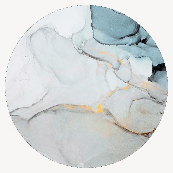 CUADRO REDONDO METRACRILATO 43 CM DIAMETRO. MARMOLADO AZUL