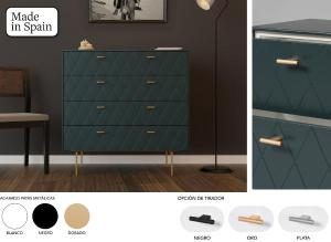 Comoda Diamond 4 C lacado verde 102*90*42 cm