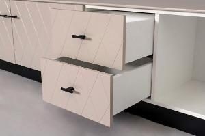 Mueble TV Diamond 3 P + 2 C lacado visón 222*50*40 cm