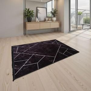 Alfombra negra y plata 130*190 cm