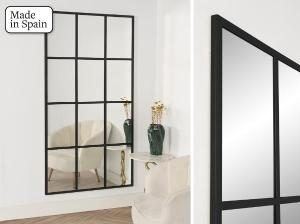 Espejo metal ventana negro 180*90