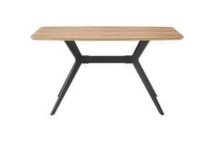 Mesa de chapa roble y pata de metal negro