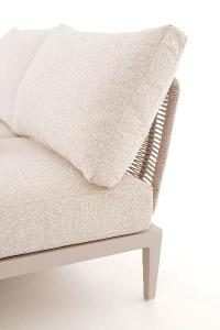 Sofia reclining sun lounger, beige aluminum and beige textilene.