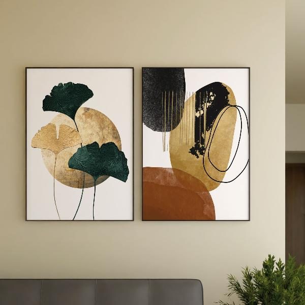 SET 2 LÁMINAS IMPRESAS 50X70CM. MARCO COLOR NEGRO