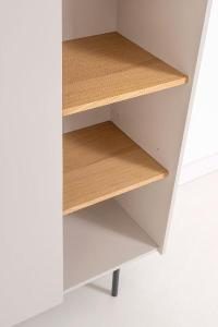 Vitrina Pol lacado gris y chapa roble (KIT)