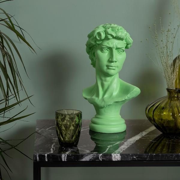 ESCULTURA RESINA DAVID VERDE 36 CM