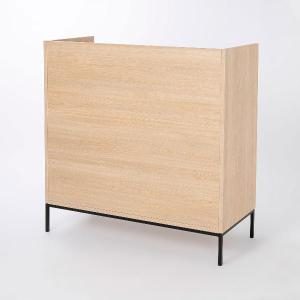 Comoda habit 4 C melamina roble y base metalica 100 cm