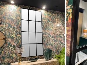 Espejo metal ventana negro 180*90