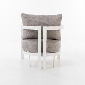 Set de terraza AVA. Extructura aluminio blanco y tejido beige