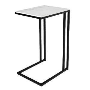 Mesita auxiliar metal y tapa marmol 62*40*30 cm (Elegir color base metal + color tapa mármol)