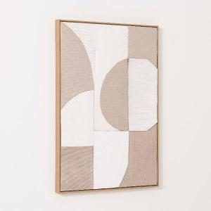 Set de 2 cuadros al óleo. Marco de madera color roble. 60*90 cm/ud.