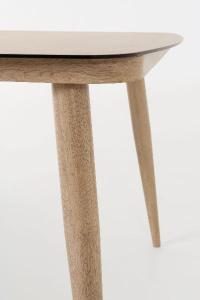 Set terraza Macarella, Mesa 180*90cm y 6 sillas aluminio efecto madera hy asientos beige