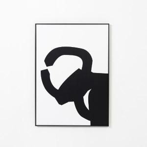 Set de 2 láminas impresas con marco de madera de color negro. 50*70cm/ud