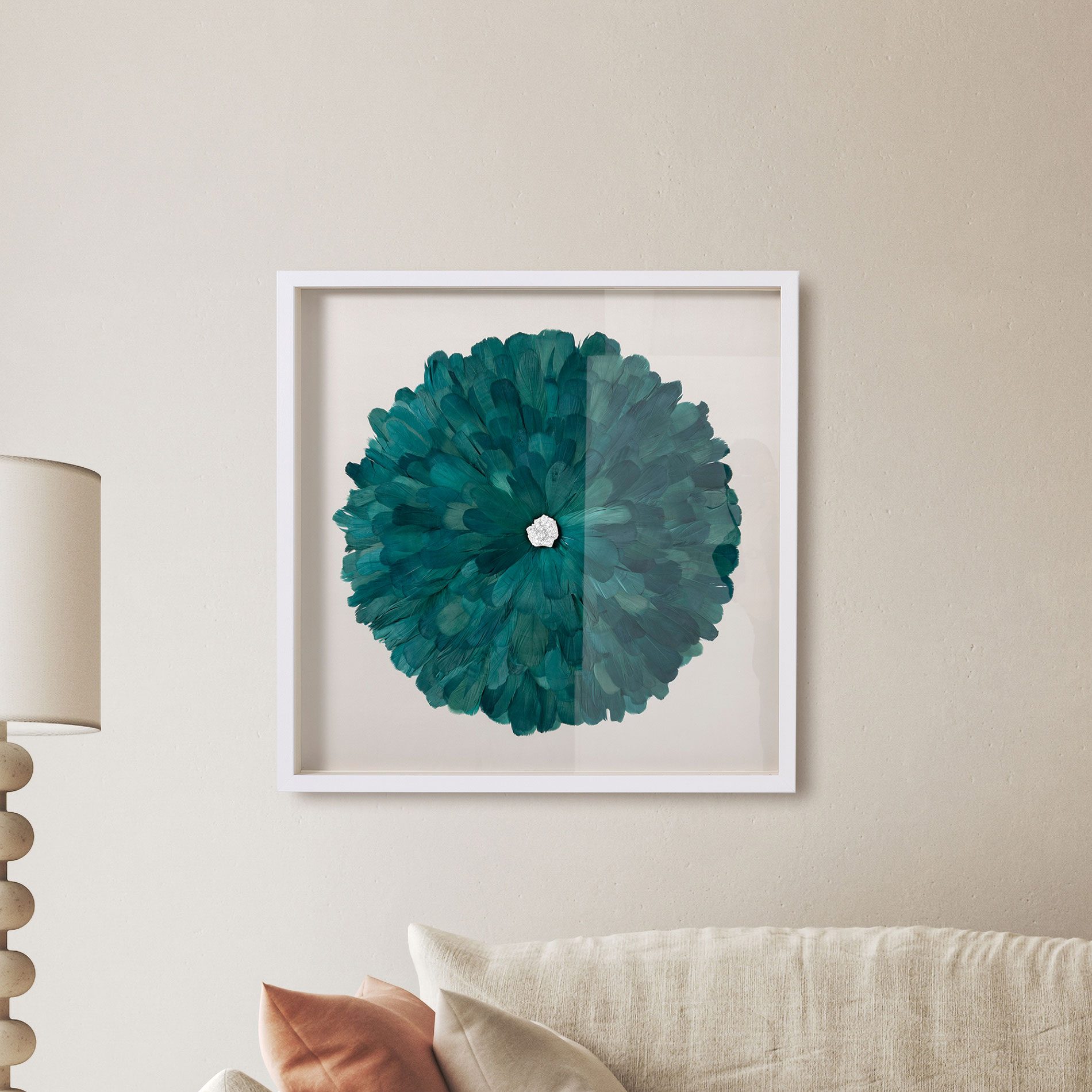 Cuadro vitrina con marco madera 80*80 cm