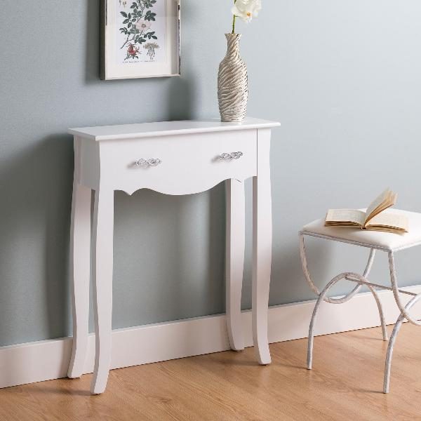 ENTRADA ESTRECHA 20 CM. ANCLAJE A PARED. LACADO BLANCO. 70 X 80 X 20 CM