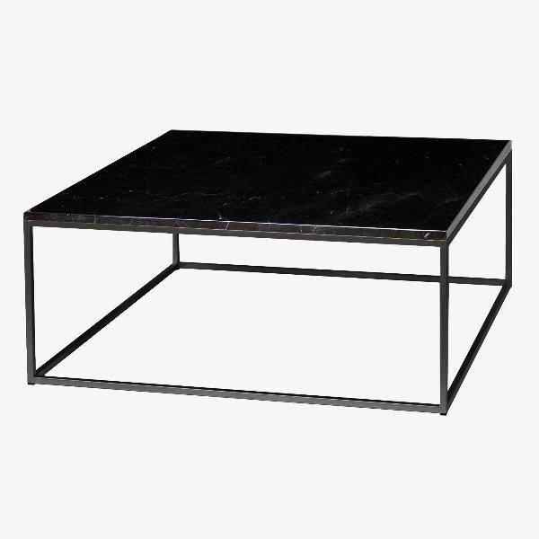 MESA CENTRO BASE METAL TAPA MARMOL. 100*45*100 CM