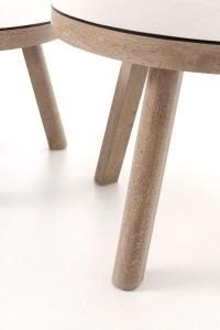 Set 2  mesas sofá Filomena, aluminio efecto madera. 70*70*40 y 50*50*45 cm