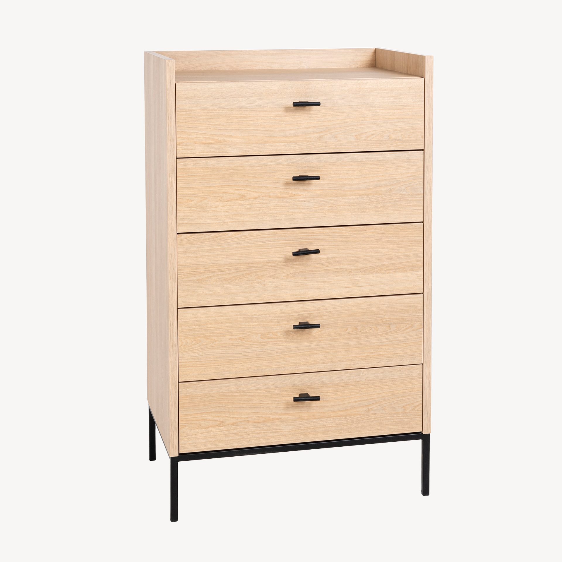 Sinfonier Habit 5 C melamina roble y base metalica 1006*61*41