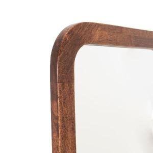 Espejo de suelo con marco de madera nogal