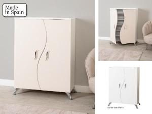 Zapatero lacado patas metal 122*80*36