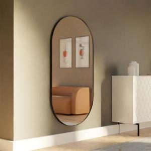 Miroir ovale en résine noir 150*80 cm