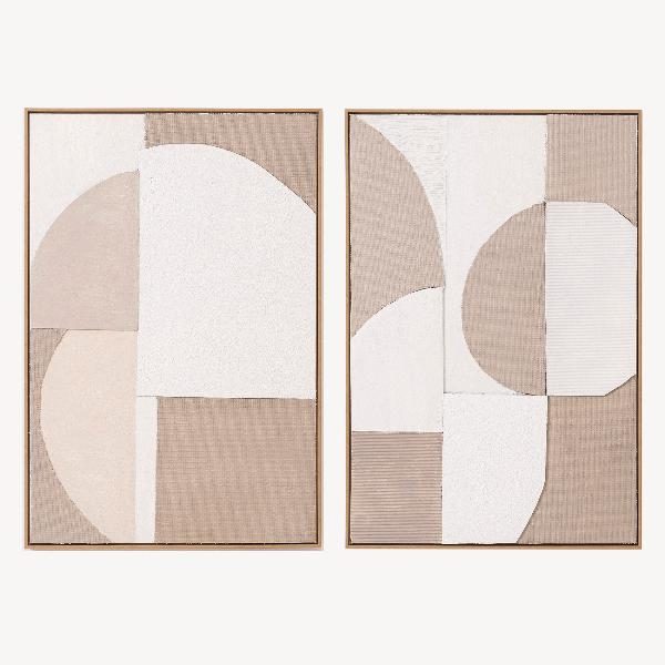 SET 2 CUADROS OLEO 60*90*3.5 CM. MARCO MADERA