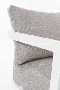 Set de terraza AVA. Extructura aluminio blanco y tejido beige