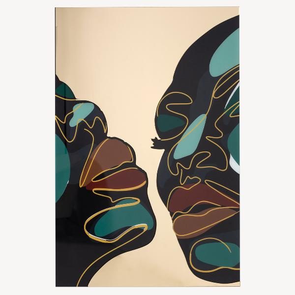 CUADRO CRISTAL + METRACRILATO ORO ESPEJO. CHICA CUBANA