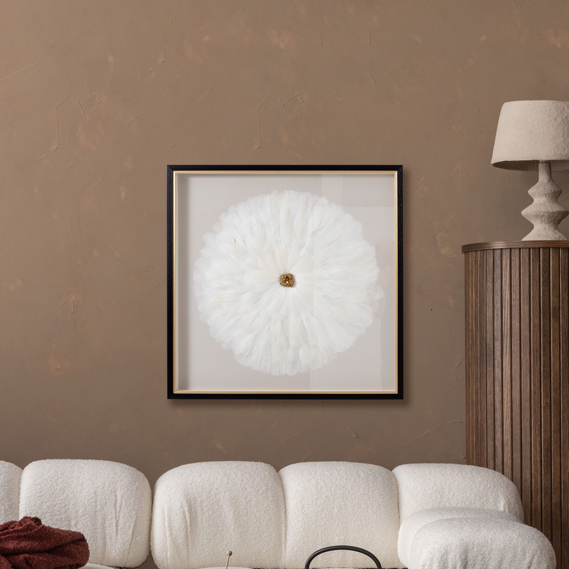 Cuadro vitrina con marco madera 80*80 cm