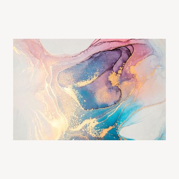 CUADRO FOTO CRISTAL TEMPLADO. MARMOLADO ROSA, AZUL Y DORADO (ELEGIR TAMAÑO)