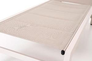 Olivia reclining sun lounger, beige aluminum and beige textilene