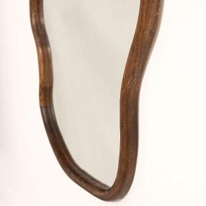Espejo irregular madera nogal 90*60 cm