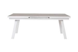 Mesa extensible exterior blanca y tapa ceramica 202/263*100*76 cm
