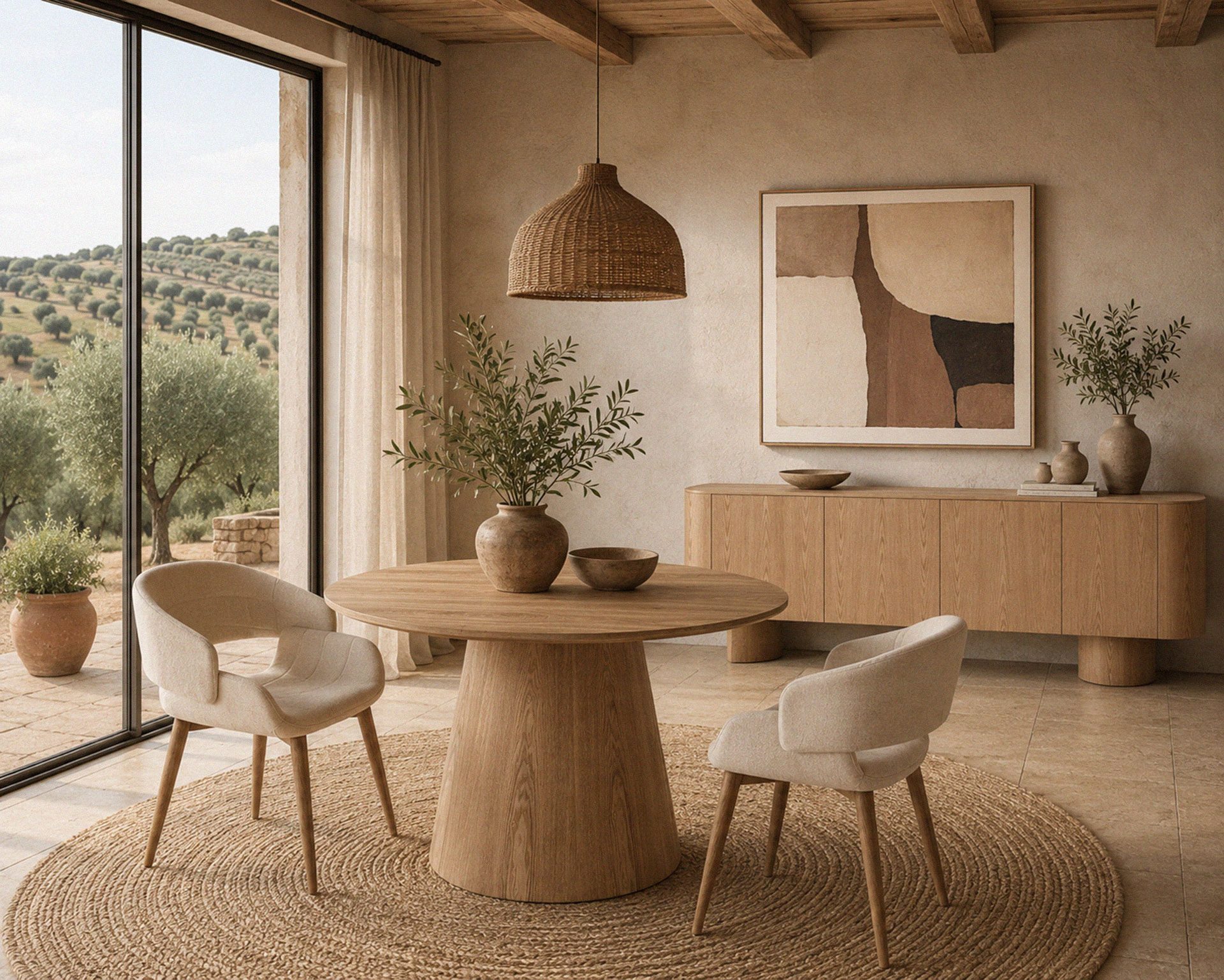 Mesa de comedor 120*120*75 cm. Chapa madera roble