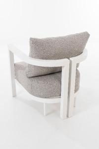 Set de terraza AVA. Extructura aluminio blanco y tejido beige