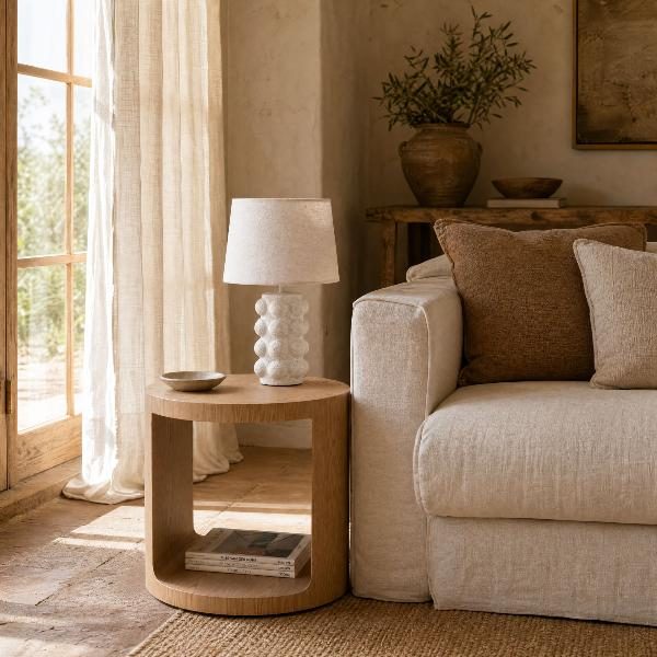 MESITA AUXILIAR JUDITH. CHAPA MADERA ROBLE. 50*50*50 CM