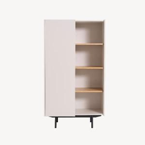 Vitrina Pol lacado gris y chapa roble (KIT)