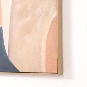 Set de 2 cuadros al óleo. Marco de madera color roble. 60*90 cm/ud.