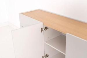 Buffet Pol laqué gris et placage chêne (KIT)