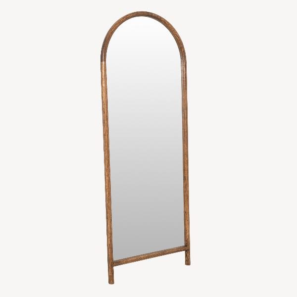 ESPEJO SUELO Y PARED MADERA NOGAL 160*60 CM, FORMA DE ARCO