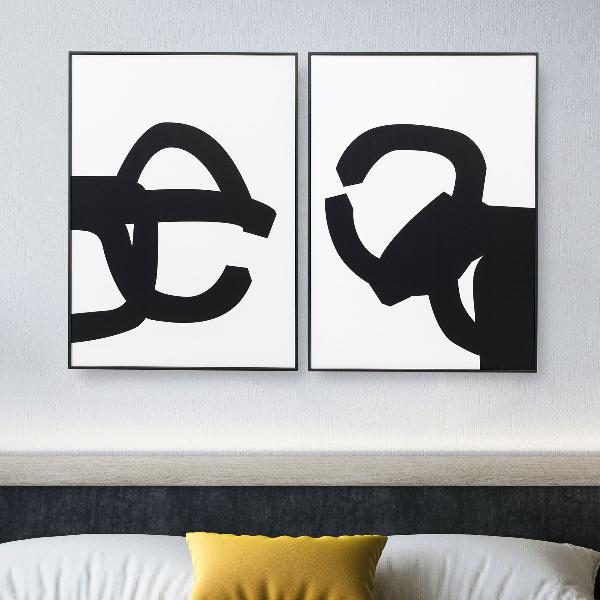 SET 2 LÁMINAS IMPRESAS 50X70CM. MARCO COLOR NEGRO