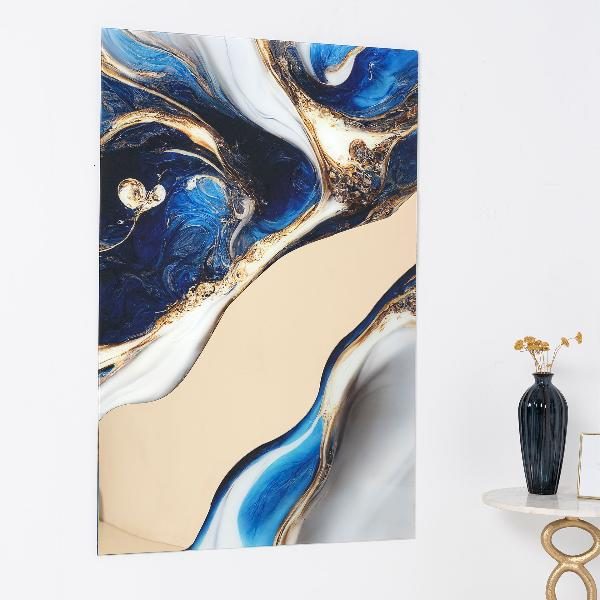 CUADRO CRISTAL + METRACRILATO ESPEJO ORO.