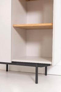 Vitrina Pol lacado gris y chapa roble (KIT)