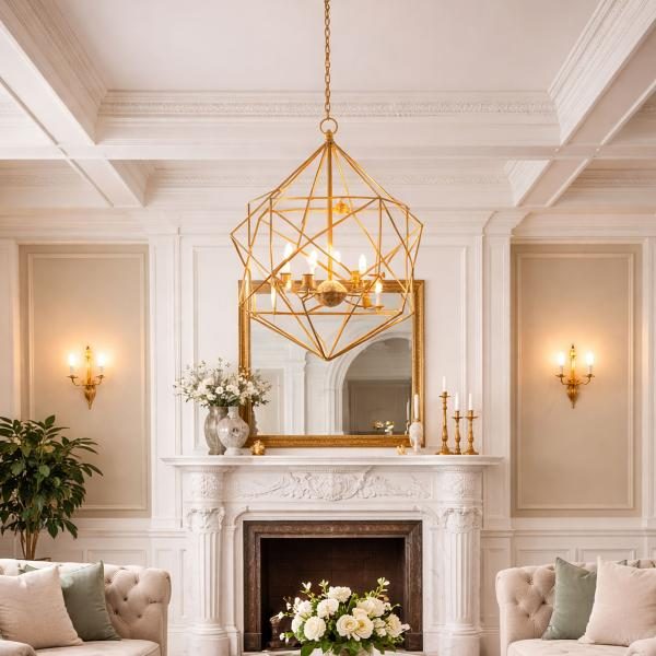 PORTAVELAS COLGAR (37X47X35). METAL DORADO