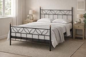 Cama completa forja cabecero recto 90 cm