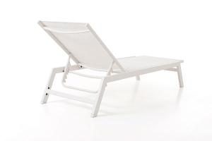 Lettino prendisole reclinabile Sofia, alluminio bianco e textilene bianco