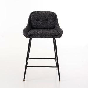Belmont 360º swivel stool, grey upholstery