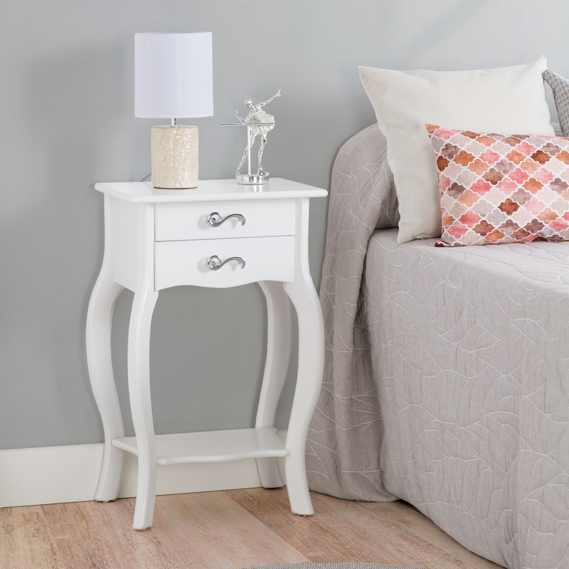 Mesita isabelina lacada blanco 69*42*30 cm