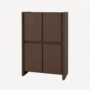 Aparador gio. alto de 4 puertas, chapa nogal 90*45*140 cm