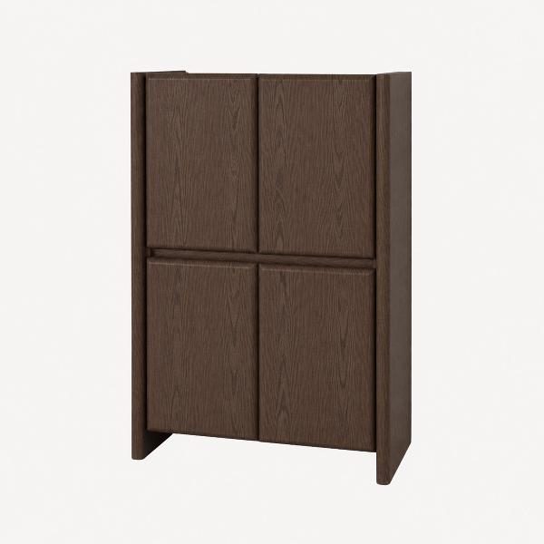 APARADOR GIO. ALTO DE 4 PUERTAS, CHAPA NOGAL 90*45*140 CM